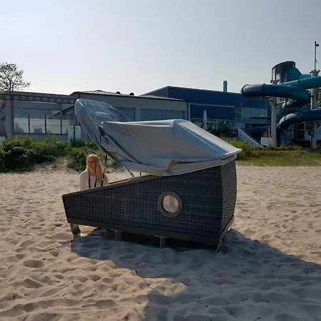 Schlafstrandkorb Süd Höhe Wellenbad - A72364 Eckernförde