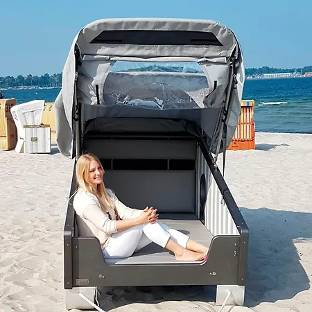 Schlafstrandkorb Süd Höhe Wellenbad - A72364 Eckernförde
